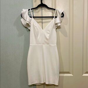 Juniors white semi formal dress